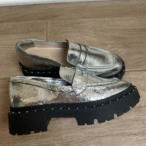 SCHUTZ Shoes - NWT Schutz Christie Silp On Studded Silver Shoes